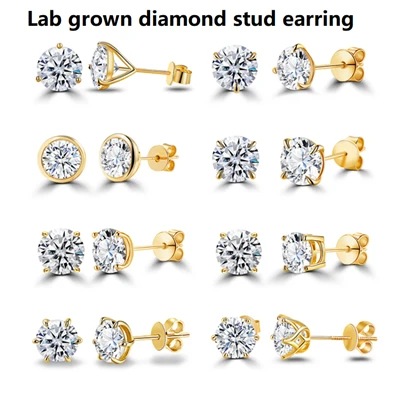 Zlatne naušnice Lab Diamond Stud